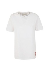 GOLDEN GOOSE GOLDEN W`S REGULAR T-SHIRT DISTRESSED COTTON JERSEY WITH EMBROIDERY CLOTHING