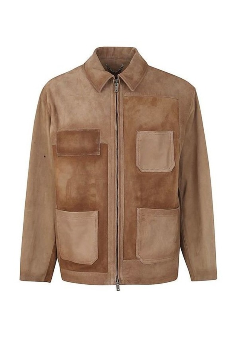GOLDEN GOOSE JOURNEY M`S WORK SHIRT PATCHED SUEDE CLOTHING