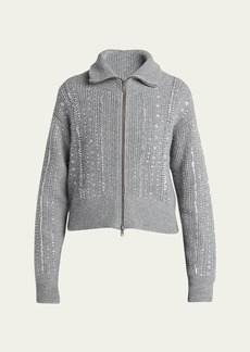 Golden Goose Journey Sequined Full Zip Sweater