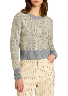 Golden Goose Logo Jacquard Wool & Cashmere Crop Sweater