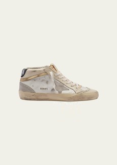 Golden Goose Mid Star Mixed Leather Wing-Tip Sneakers