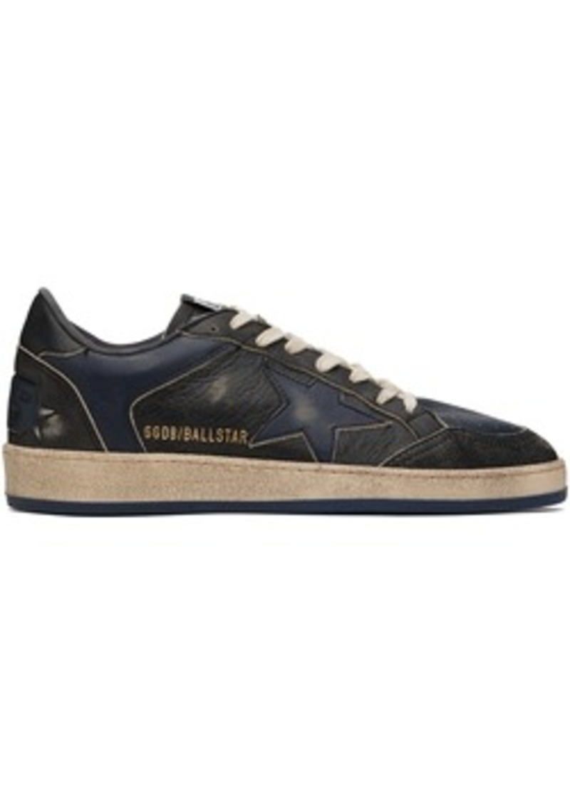 Golden Goose Navy Ball Star Double Quarter Sneakers