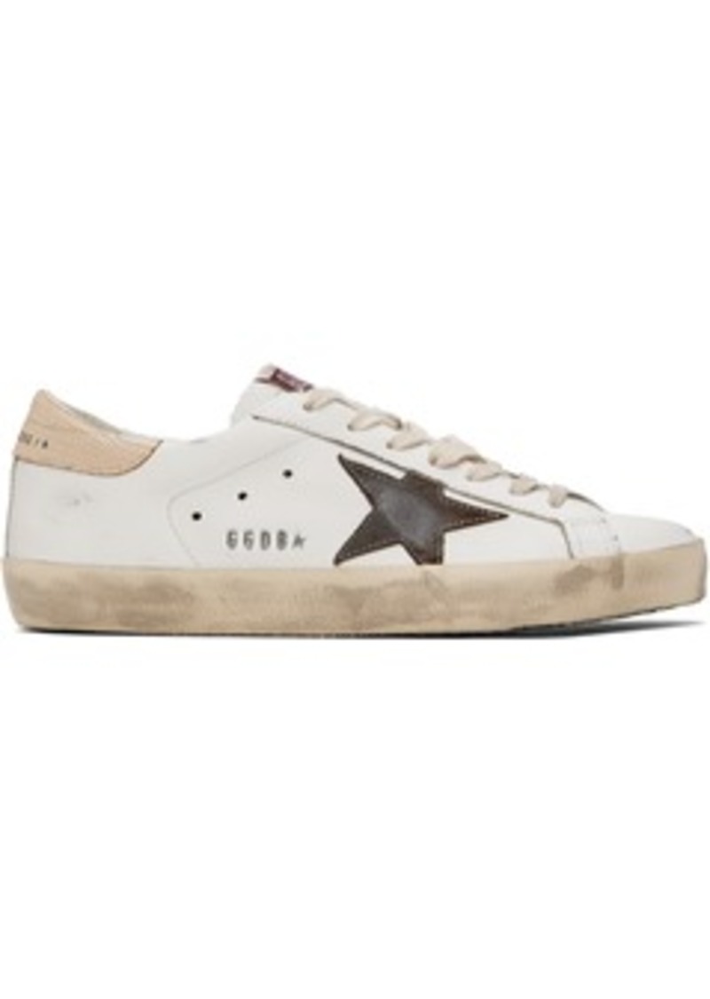 Golden Goose Off-White & Brown Super-Star Sneakers
