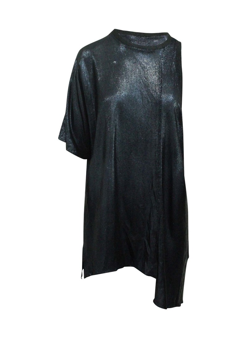 Golden Goose One-Sleeve T-Shirt in Navy Blue Viscose