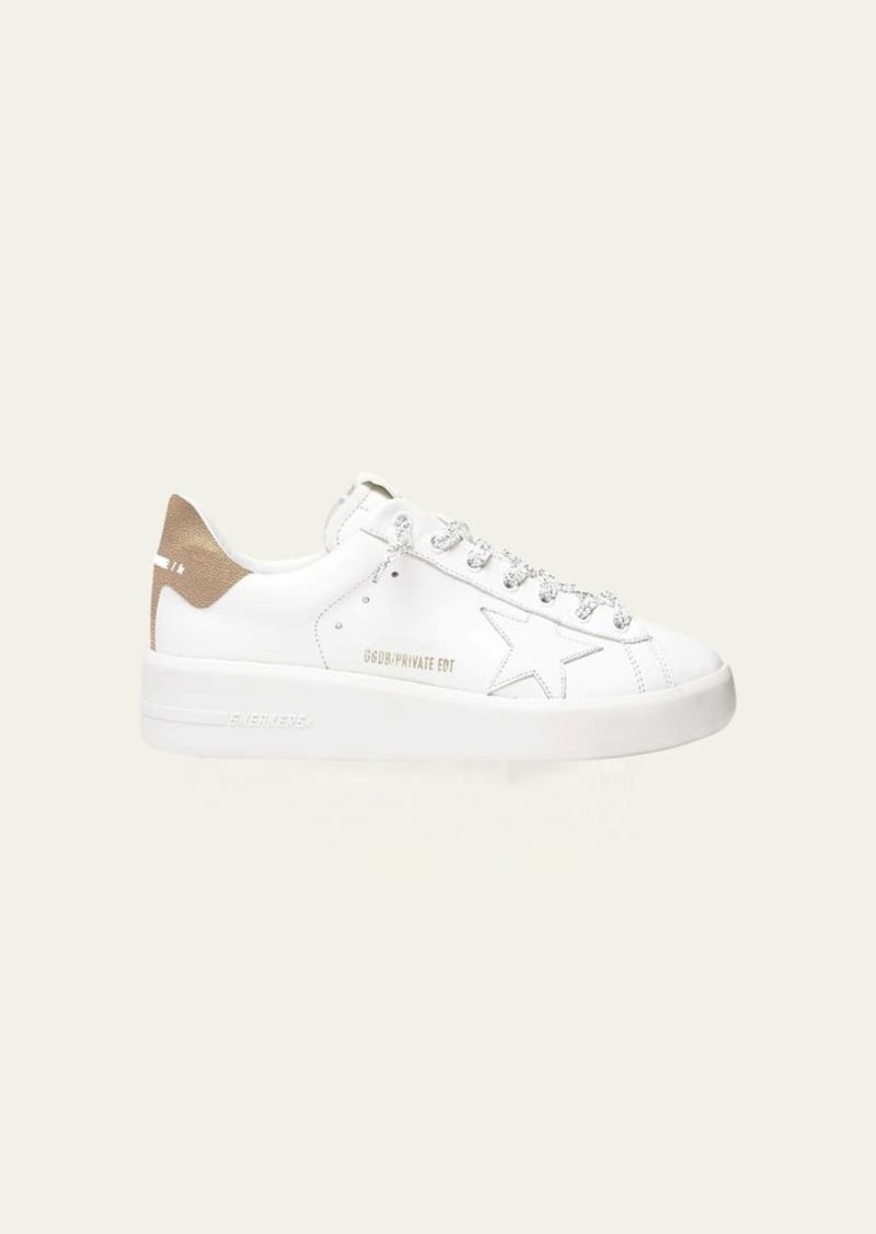 Golden Goose Purestar Mixed Leather Low-Top Sneakers