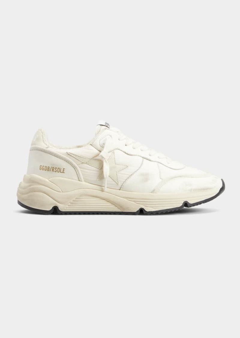 Golden Goose Running Sole Nylon Leather Sneakers