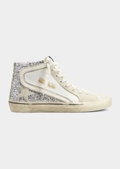 Golden Goose Slide Glitter High-Top Sneakers