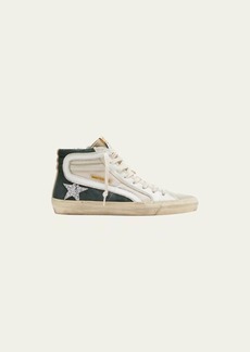 Golden Goose Slide High-Top Glitter Leather Sneakers