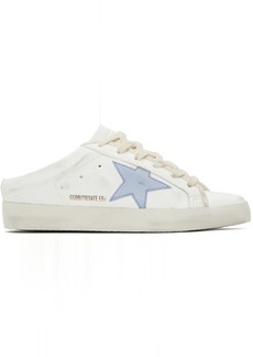 Golden Goose SSENSE Exclusive White & Blue Ball Star Sabot Sneakers