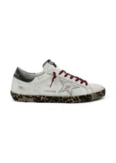Golden Goose Super-Star Genuine Calf Hair Sneaker in White/Silver/Army Green at Nordstrom