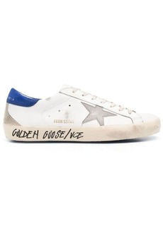 GOLDEN GOOSE SUPER-STAR  LEATHER UPPER TEJUS PRINTED LEATHER STAR SUEDE HEEL AND SPUR