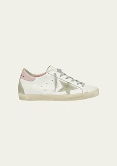 Golden Goose Superstar Leather Upper And Heel Suede Star And Spur Cream Sole Sneakers