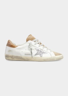 Golden Goose Superstar Mixed Leather Glitter Low-Top Sneakers