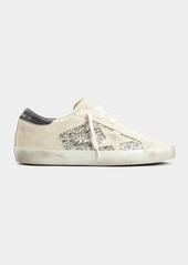 Golden Goose Superstar Suede Glitter Low-Top Sneakers