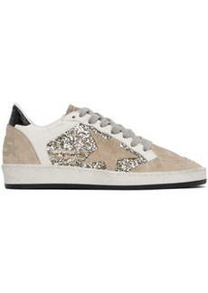 Golden Goose Taupe & White Ball Star Double Quarter Sneakers