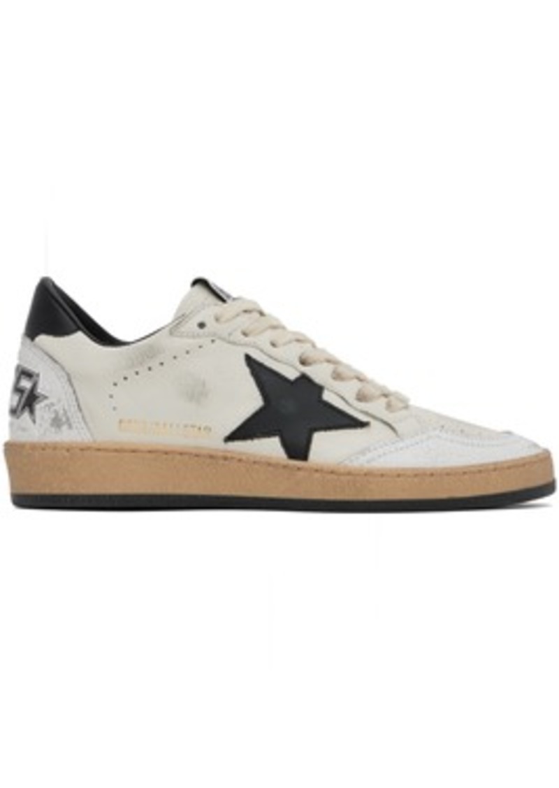 Golden Goose White & Black Ball Star Sneakers