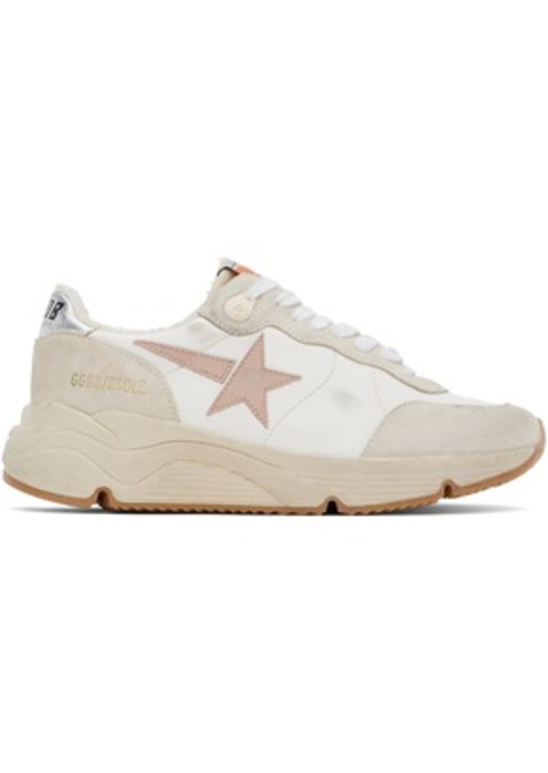 Golden Goose White & Gray Running Sole Sneakers