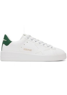 Golden Goose White & Green Purestar Sneakers