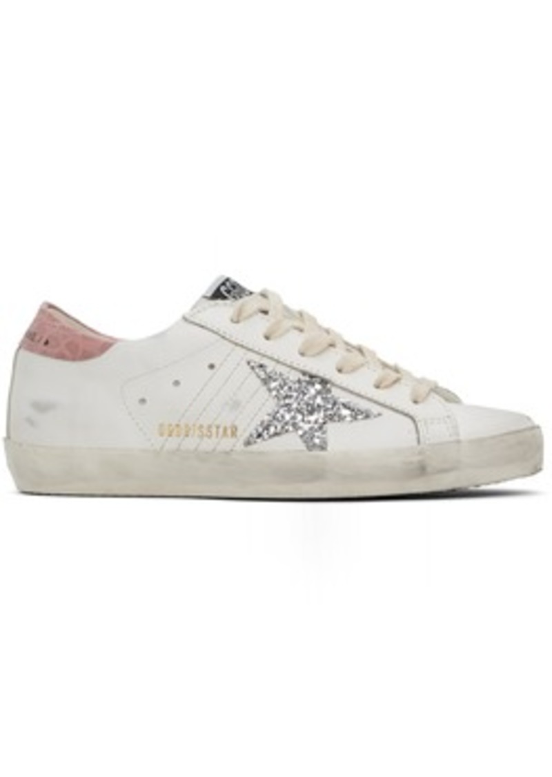 Golden Goose White & Pink Super-Star Classic Sneakers