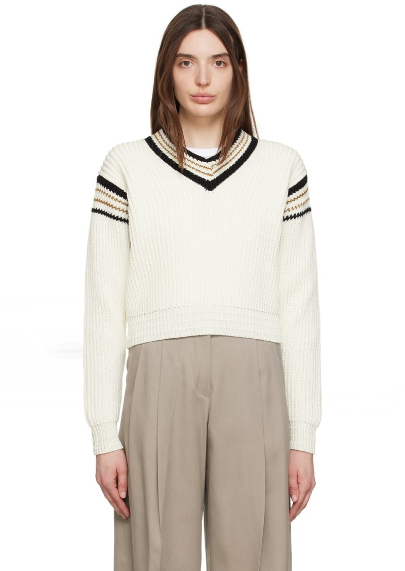 Golden Goose White V-Neck Sweater