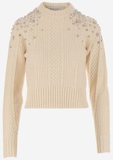 GOLDEN GOOSE WOOL SWEATER WITH CRYSTALS