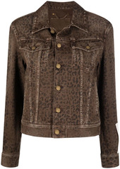 Golden Goose leopard print denim jacket