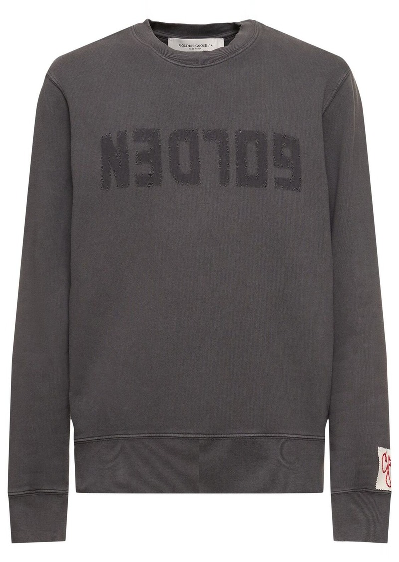 Golden Goose Logo Cotton Jersey Crewneck Sweatshirt