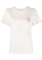 Golden Goose logo-embroidered splattered T-shirt