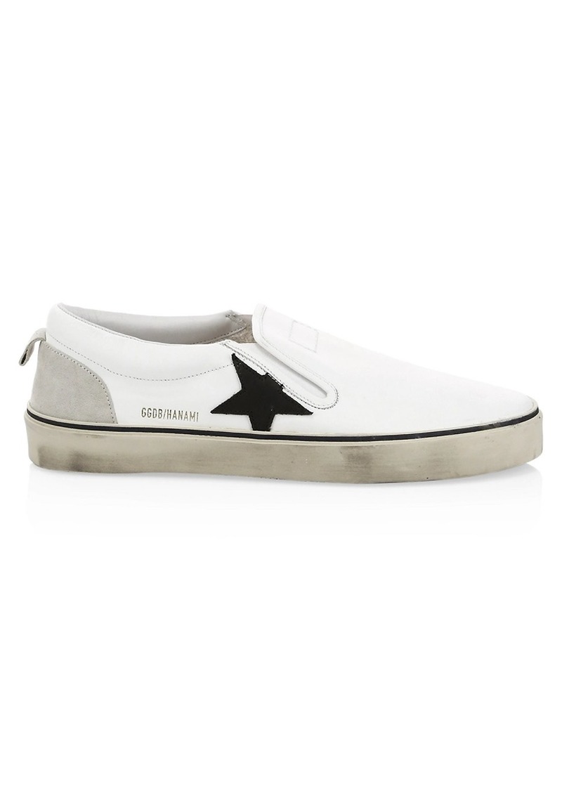 mens white leather slip on sneakers