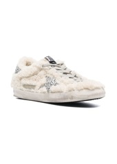 Golden Goose shearling-panel glitter sneakers