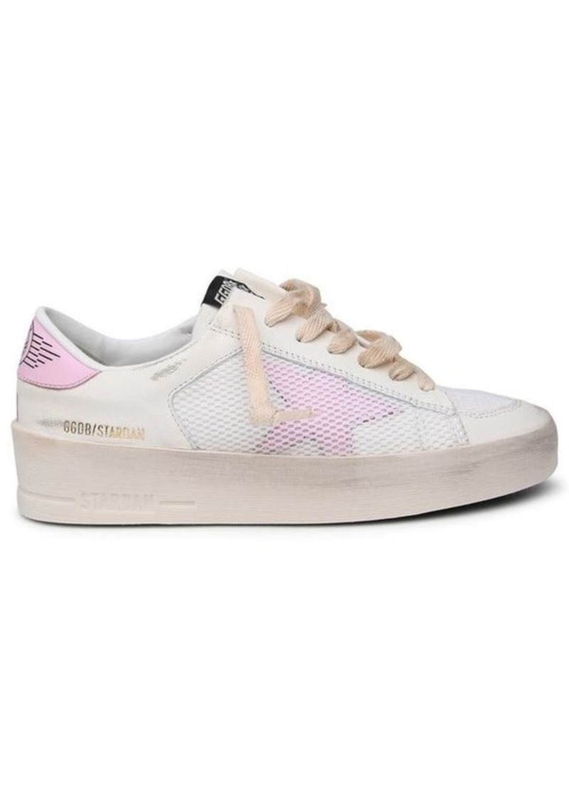 Golden Goose STAND-UP SNEAKERS IN WHITE LEATHER BLEND