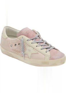 Golden Goose Super Star Lace Up Sneakers In Pink