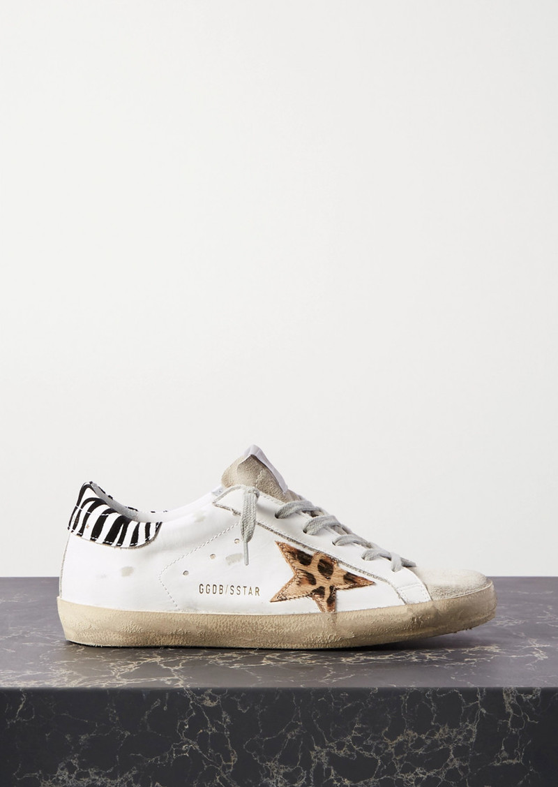 golden goose superstar leather and suede sneakers