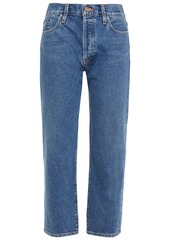 Goldsign Woman The Low Slung Cropped Mid-rise Straight-leg Jeans Mid Denim