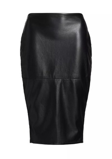 Good American Better Than Leather Faux-Leather Midi-Skirt