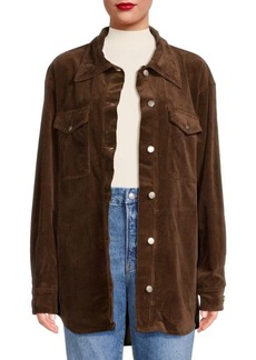 Good American Corduroy Longline Shirt Jacket