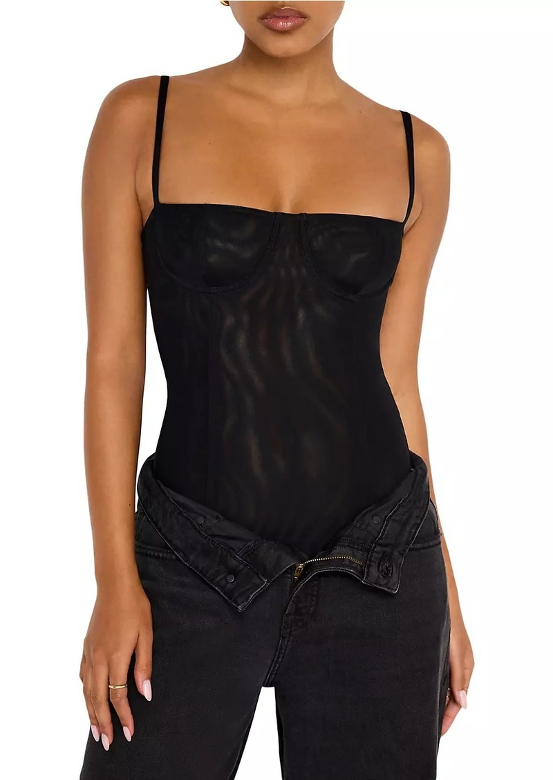 Good American Corset Demi Mesh Bodysuit