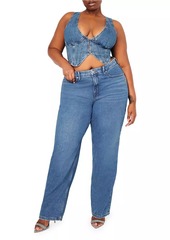 Good American Denim Cropped Vest Top