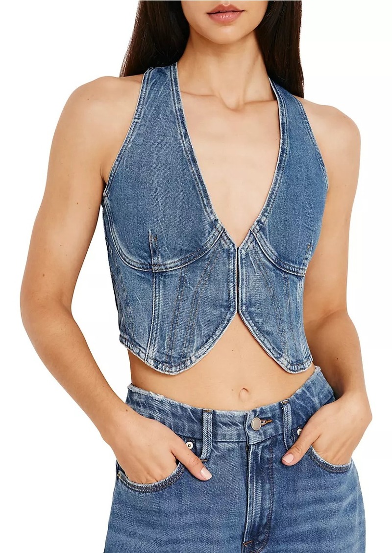 Good American Denim Cropped Vest Top