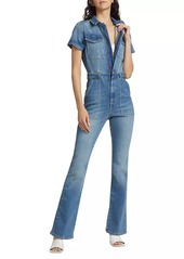 Good American Fit For Success Boot-Cut Denim Jumpsuit