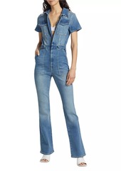 Good American Fit For Success Boot-Cut Denim Jumpsuit