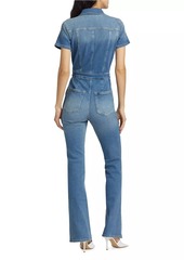 Good American Fit For Success Boot-Cut Denim Jumpsuit