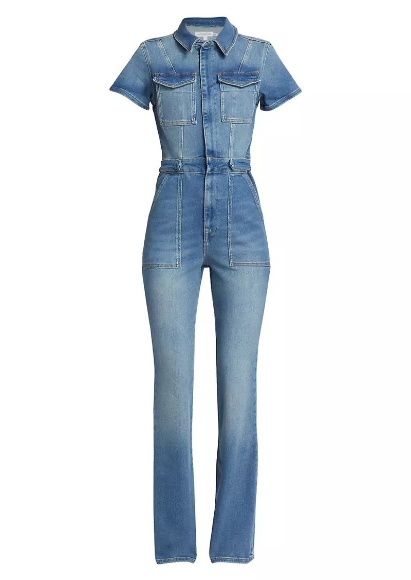 Good American Fit For Success Boot-Cut Denim Jumpsuit