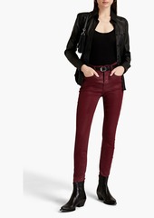 Good American - Coated mid-rise skinny jeans - Burgundy - 25