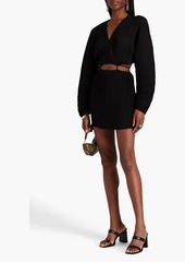 Good American - Cutout plissé-crepe mini dress - Black - 0