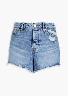 Good American - Faded distressed denim shorts - Blue - 24
