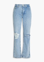 Good American - Good 90's Icon distressed high-rise straight-leg jeans - Blue - 32