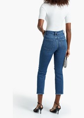 Good American - Good Curve distressed high-rise kick-flare jeans - Blue - 29