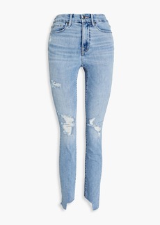Good American - Good Legs cropped distressed high-rise skinny jeans - Blue - 24