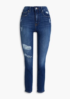 Good American - Good Legs distressed high-rise skinny jeans - Blue - 25
